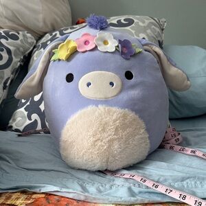 Squishmallows Lavender Plush with Cream Belly and Multicolor Flower Crown